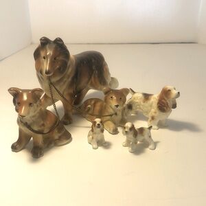 Vintage dog figurines Collie and Spaniel